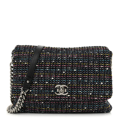 Chanel Tweed Small Messenger Flap Navy 1 of 11