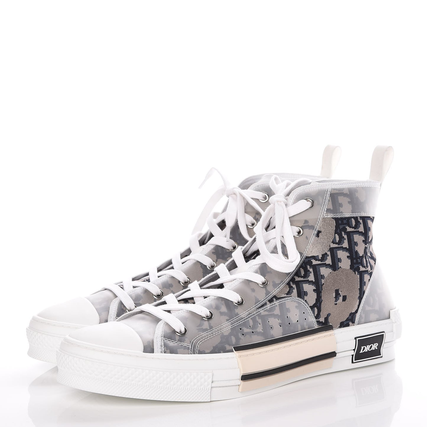 Canvas Oblique Mens B23 High Top Sneakers 46 White