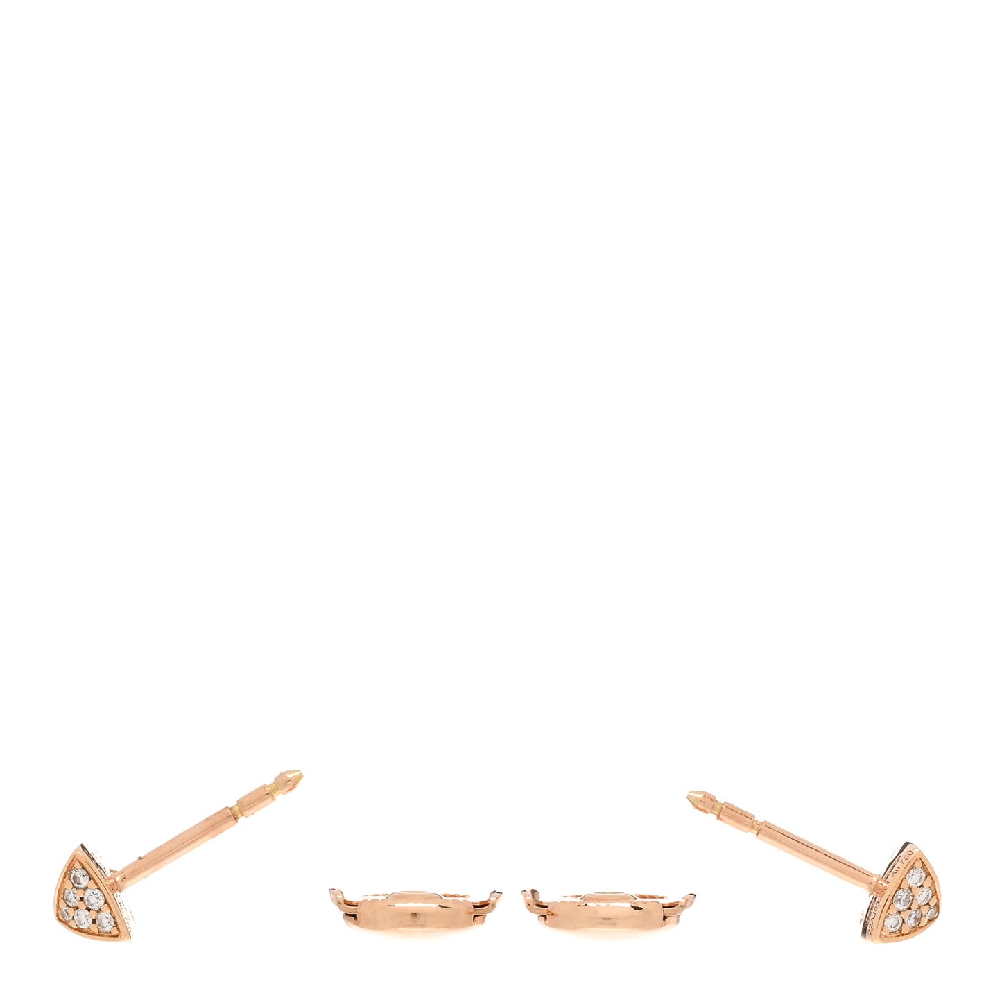 18K Rose Gold Diamond Clou d'H Stud Earrings