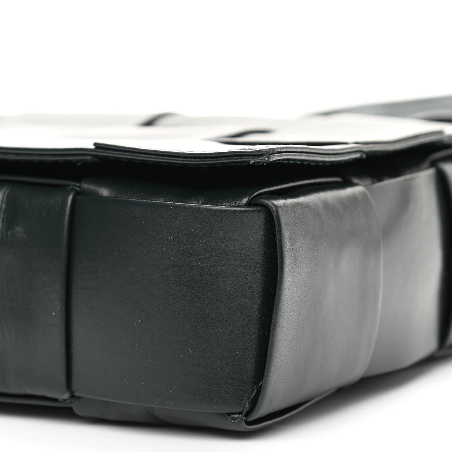 Paper Calfskin Maxi Intreccio Cassette Crossbody Bag Black