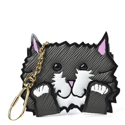 Louis Vuitton Epi Catogram Calfskin Cat Card Holder Black 1 of 7