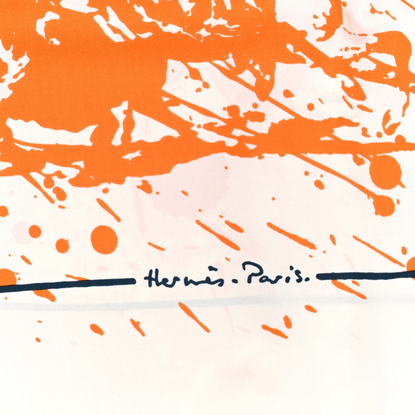 Silk Cheval Surprise Remix Scarf 90 White Orange