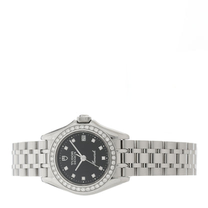 TUDOR Stainless Steel Diamond Bezel 26mm Monarch Date Automatic Watch Black 15810 3 of 5