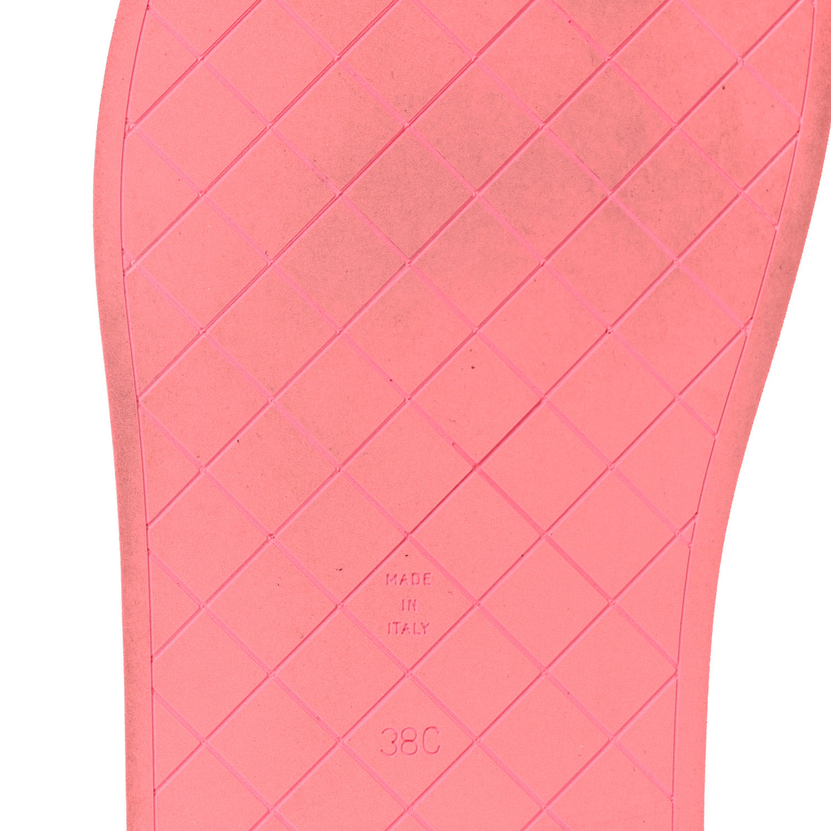 Lambskin Padded Pool Thong Sandals 38 Pink Orange