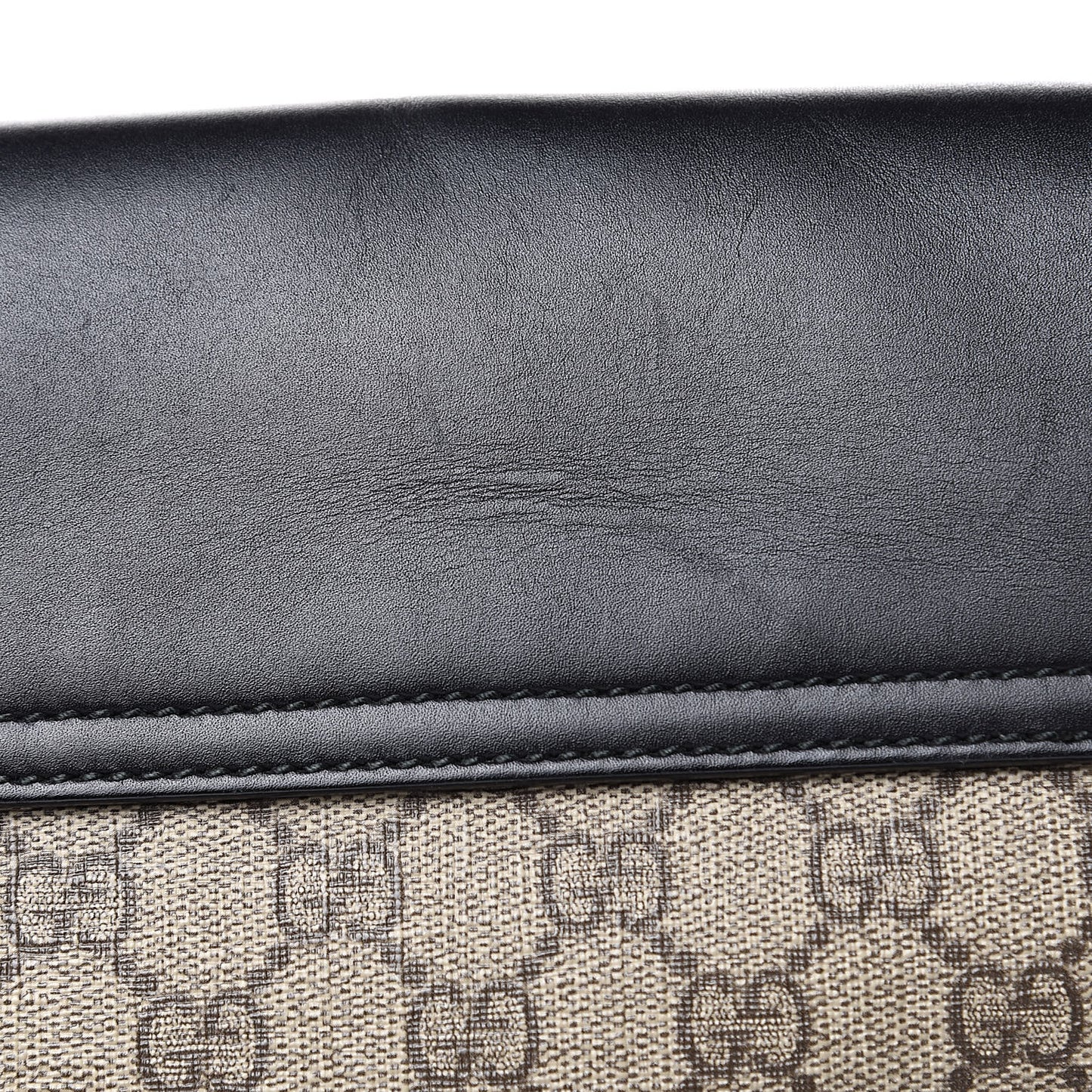 GG Supreme Monogram Single Buckle Flap Messenger Bag Beige Black