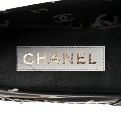 Chanel Lambskin Printed CC Espadrilles 37 Black White 7 of 10