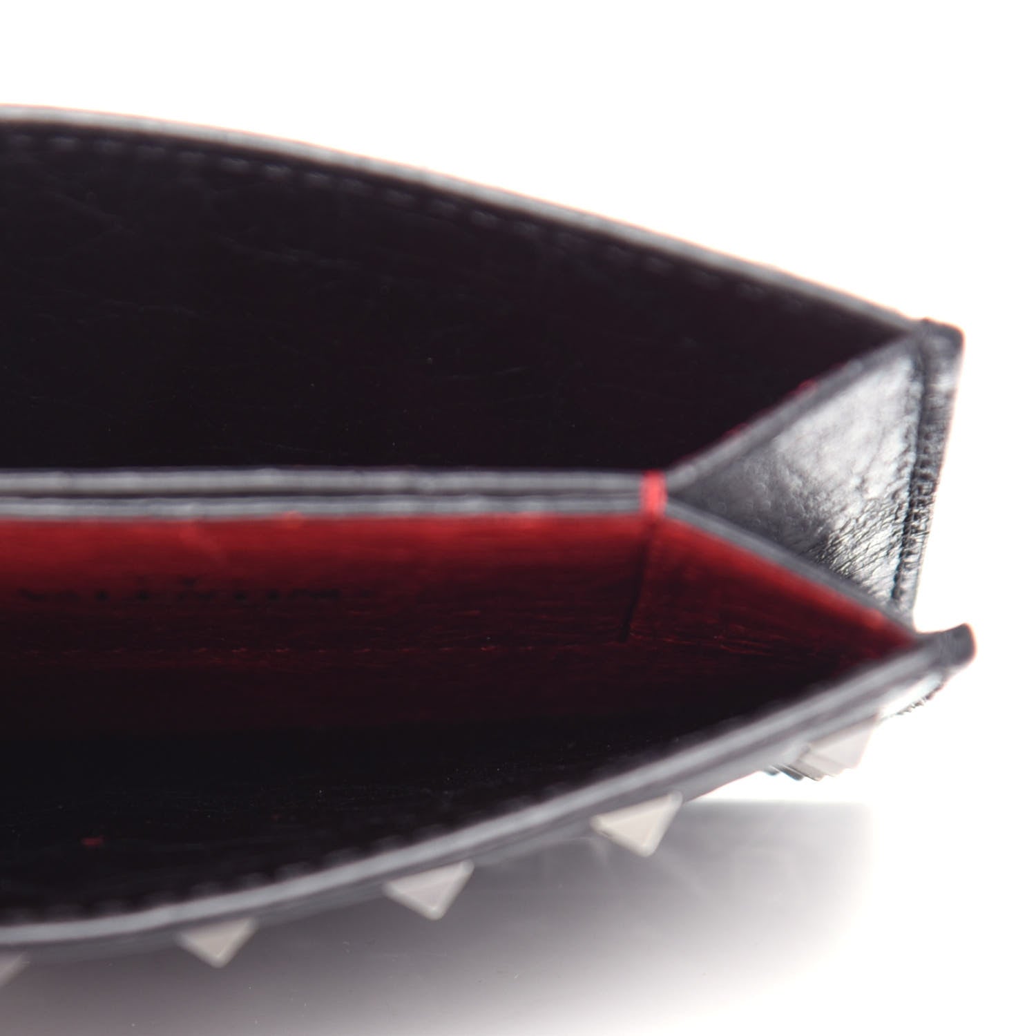 Valentino Garavani Craquele Nappa Rockstud Spike Card Holder Black 5 of 7