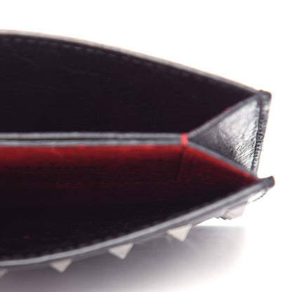 Valentino Garavani Craquele Nappa Rockstud Spike Card Holder Black 5 of 7
