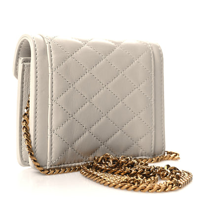 Saint Laurent Lambskin Quilted Monogram Micro Gaby Crossbody Bag Blanc Vintage 3 of 10