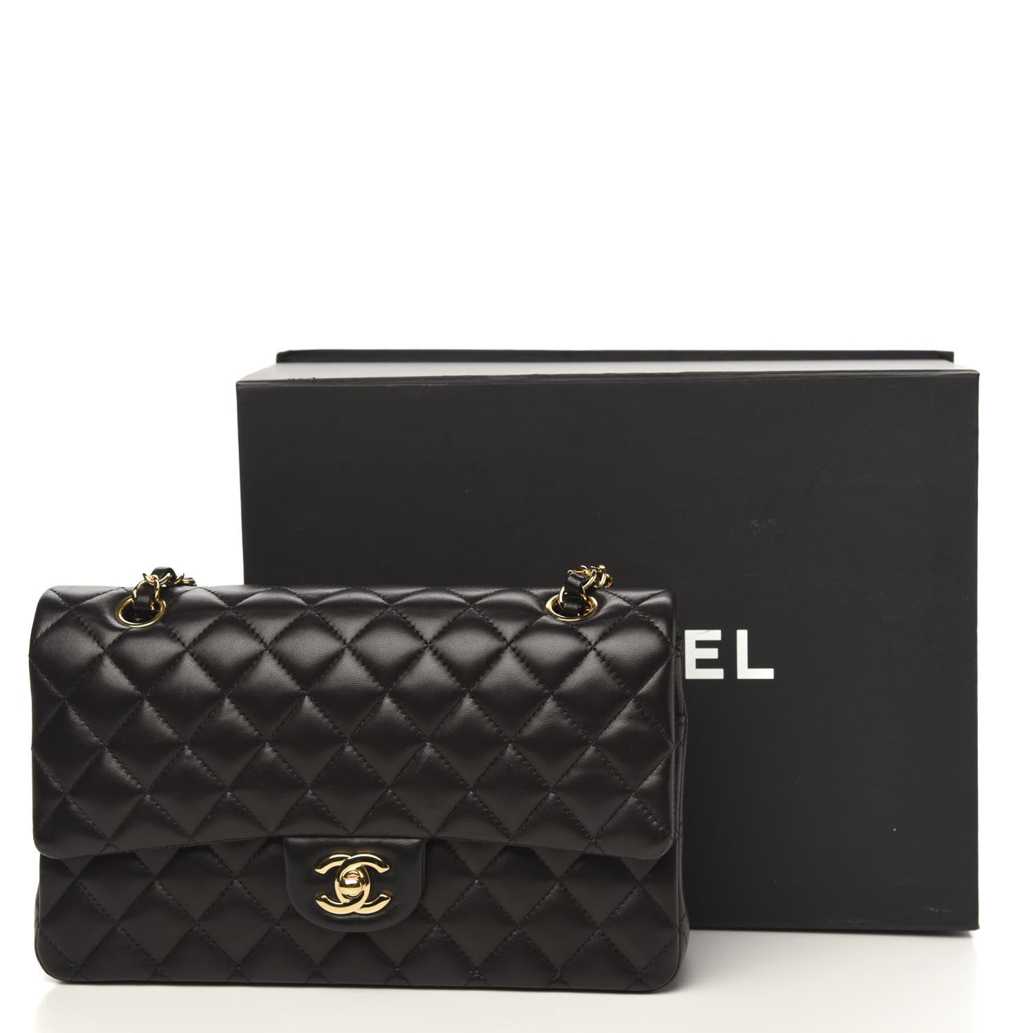 Chanel Lambskin Quilted Medium Double Flap Black 14 of 14