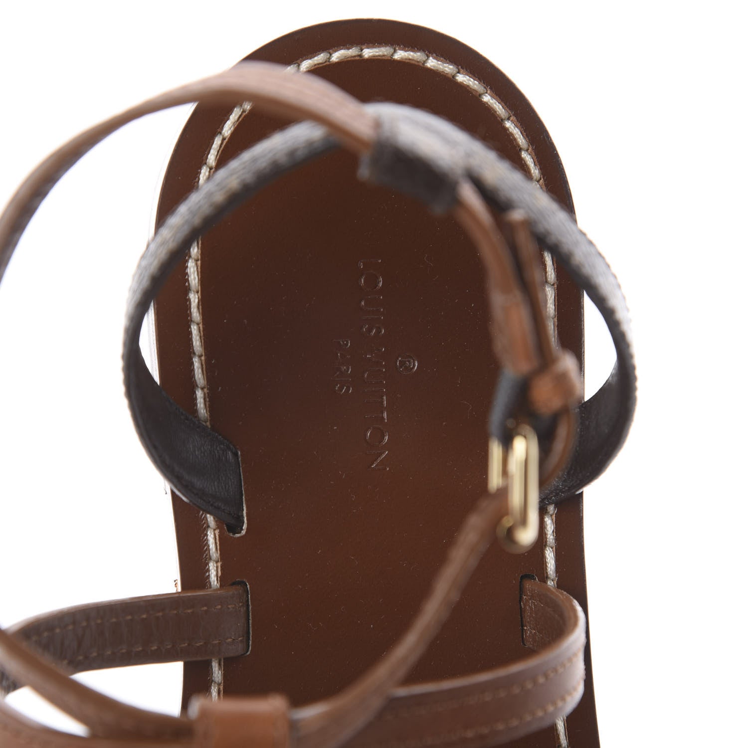 Louis Vuitton Monogram Wayside Flat Sandals 37.5 Gold 6 of 7