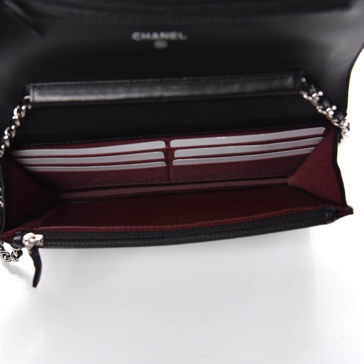 Lambskin Quilted Wallet On Chain WOC Black