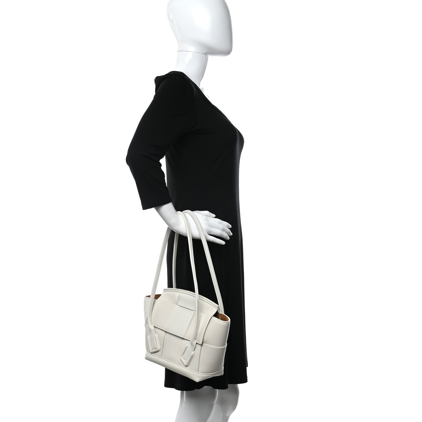 French Calfskin Maxi Intrecciato Small Arco Bianco