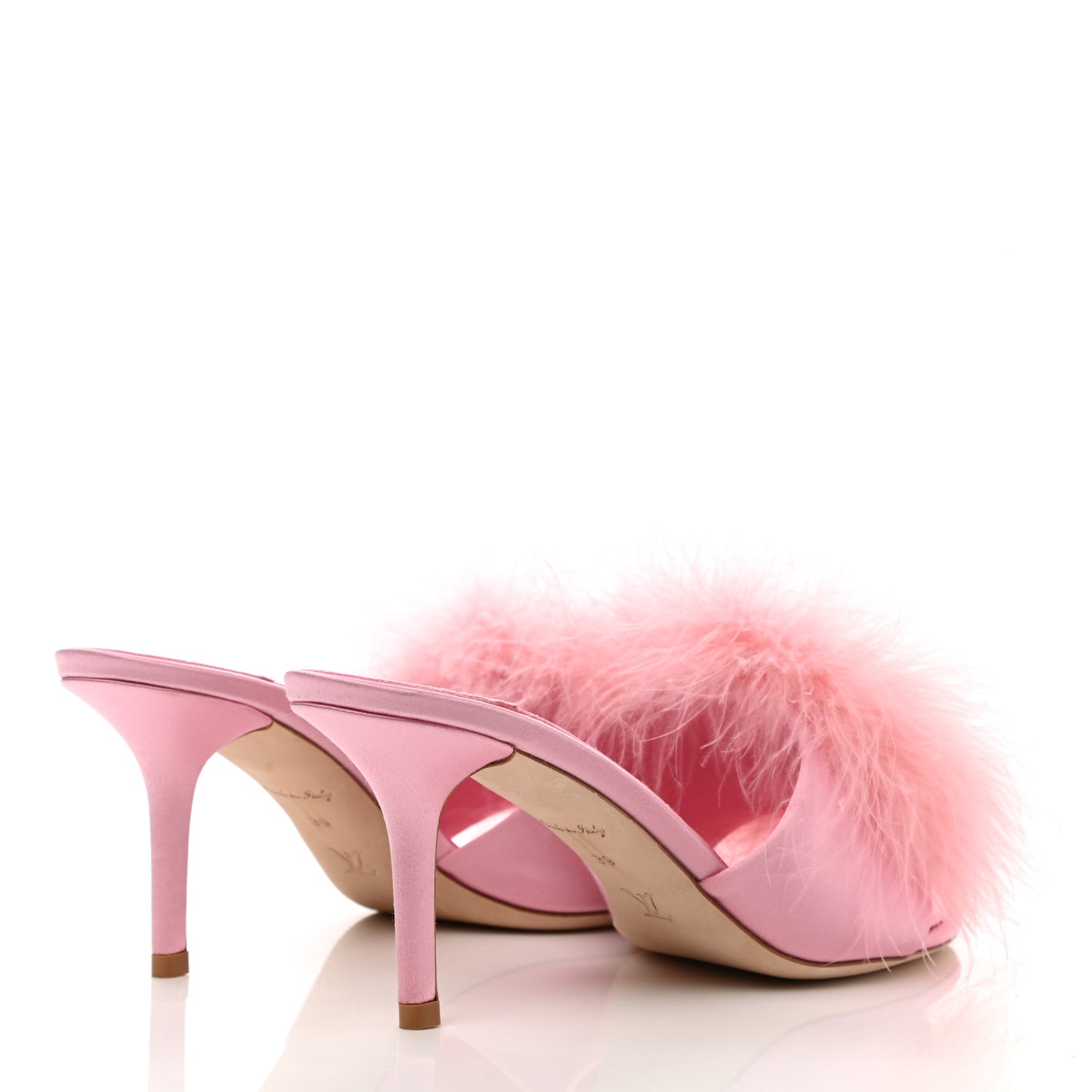 Fur Crystal LV Marilyn Mule 39 Rose
