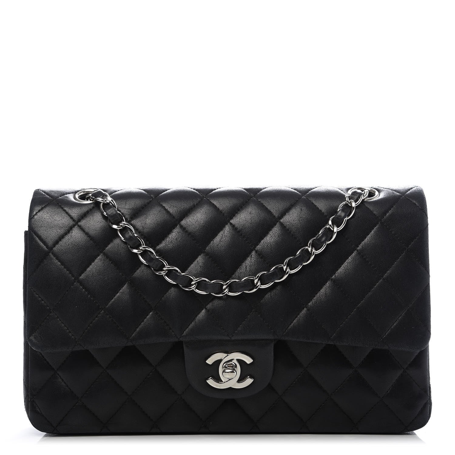 Chanel Lambskin Quilted Medium Double Flap Black 1 of 13