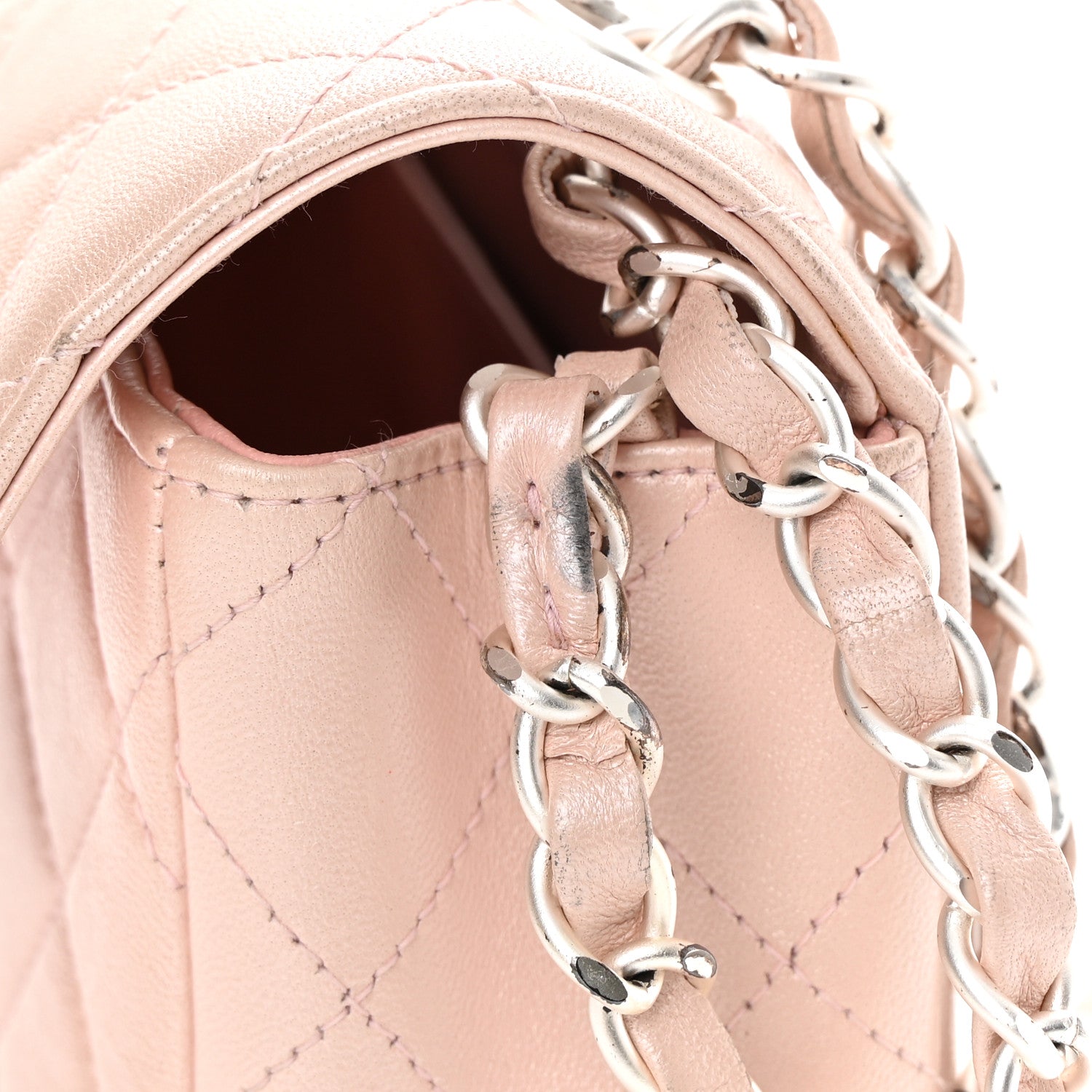 Chanel Metallic Lambskin Quilted Extra Mini Rectangular Flap Pink 12 of 15