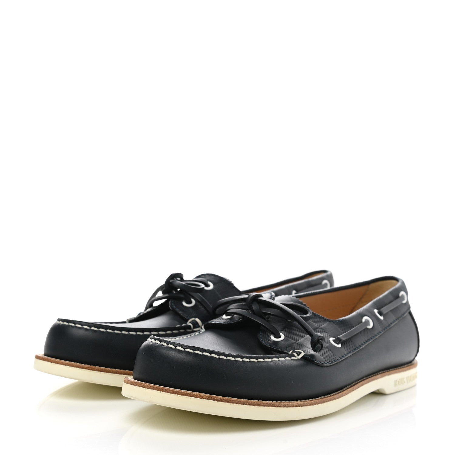 Louis Vuitton Damier Infini Mens Marina Bay Boat Shoes 9.5 Navy 3 of 8