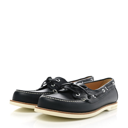 Louis Vuitton Damier Infini Mens Marina Bay Boat Shoes 9.5 Navy 3 of 8
