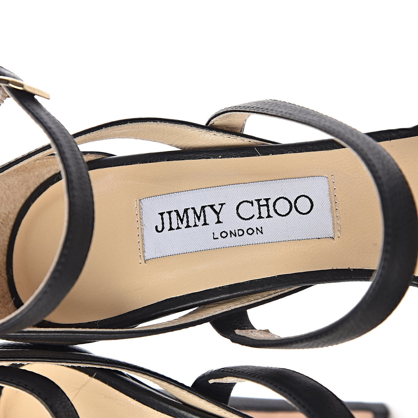 Grainy Calfskin Discus Sandals 38.5 Black