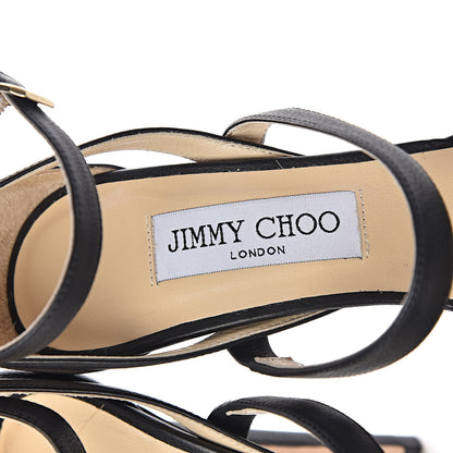 Jimmy Choo Grainy Calfskin Discus Sandals 38.5 Black 5 of 9