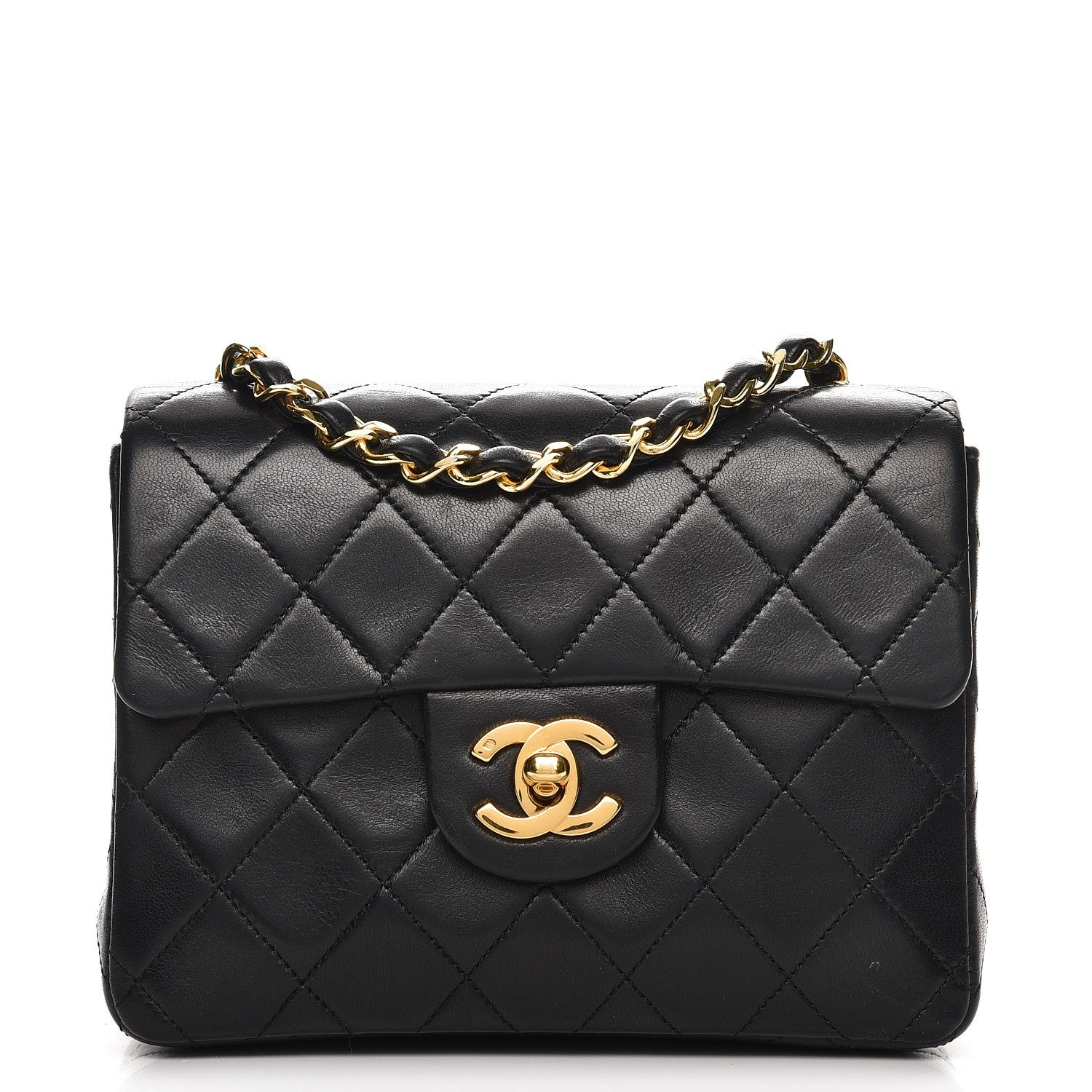 Chanel Lambskin Quilted Mini Square Flap Black 1 of 8