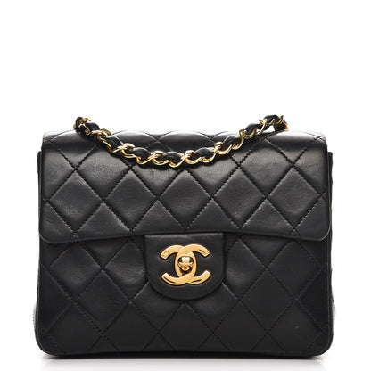 Chanel Lambskin Quilted Mini Square Flap Black 1 of 8