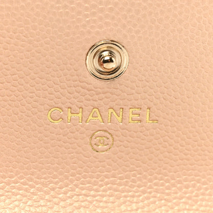 Chanel Iridescent Caviar Quilted Pearl Card Holder On Chain Beige 7 of 11
