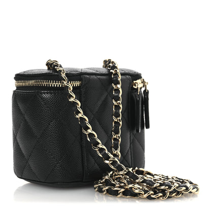Chanel Caviar Quilted Mini Vanity Case With Chain Black 3 of 13