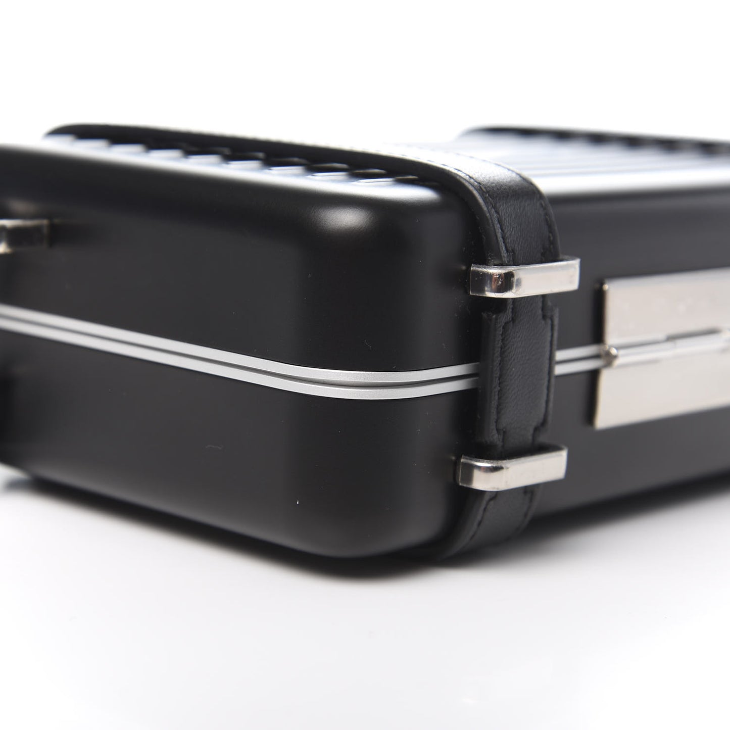 X RIMOWA Aluminum Personal Clutch On Strap Black