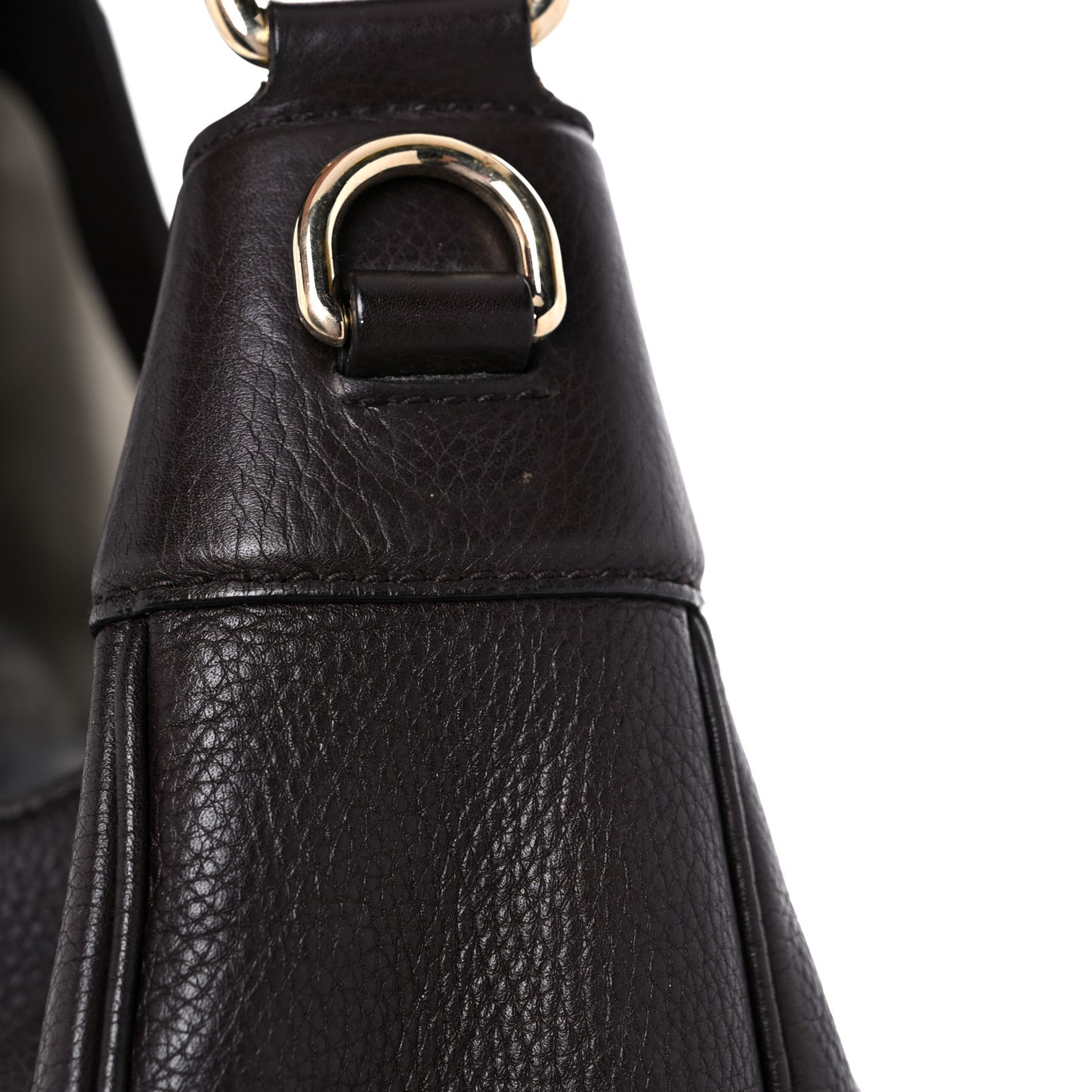 Calfskin Web Medium Dressage Hobo Coffee Brown