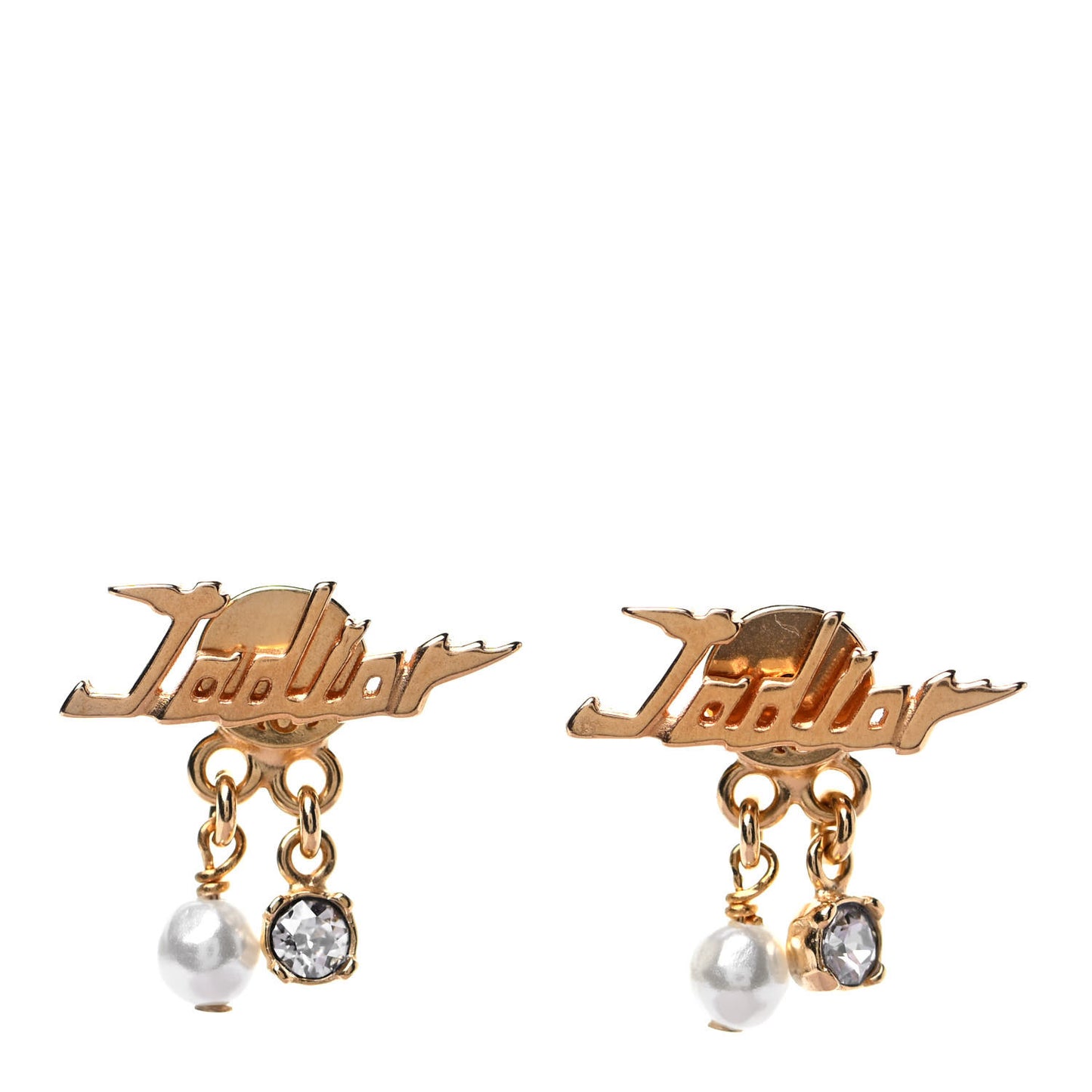 Crystal Pearl J'Adior Earrings Gold