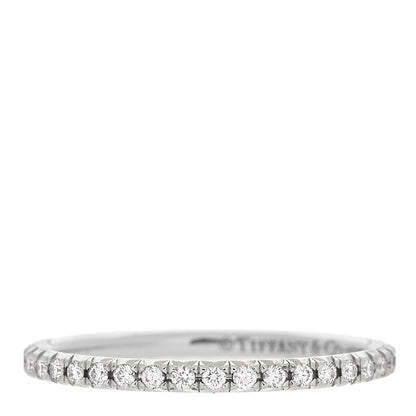 Tiffany 18K White Gold Diamond Metro Band Ring 47 4 3 of 5
