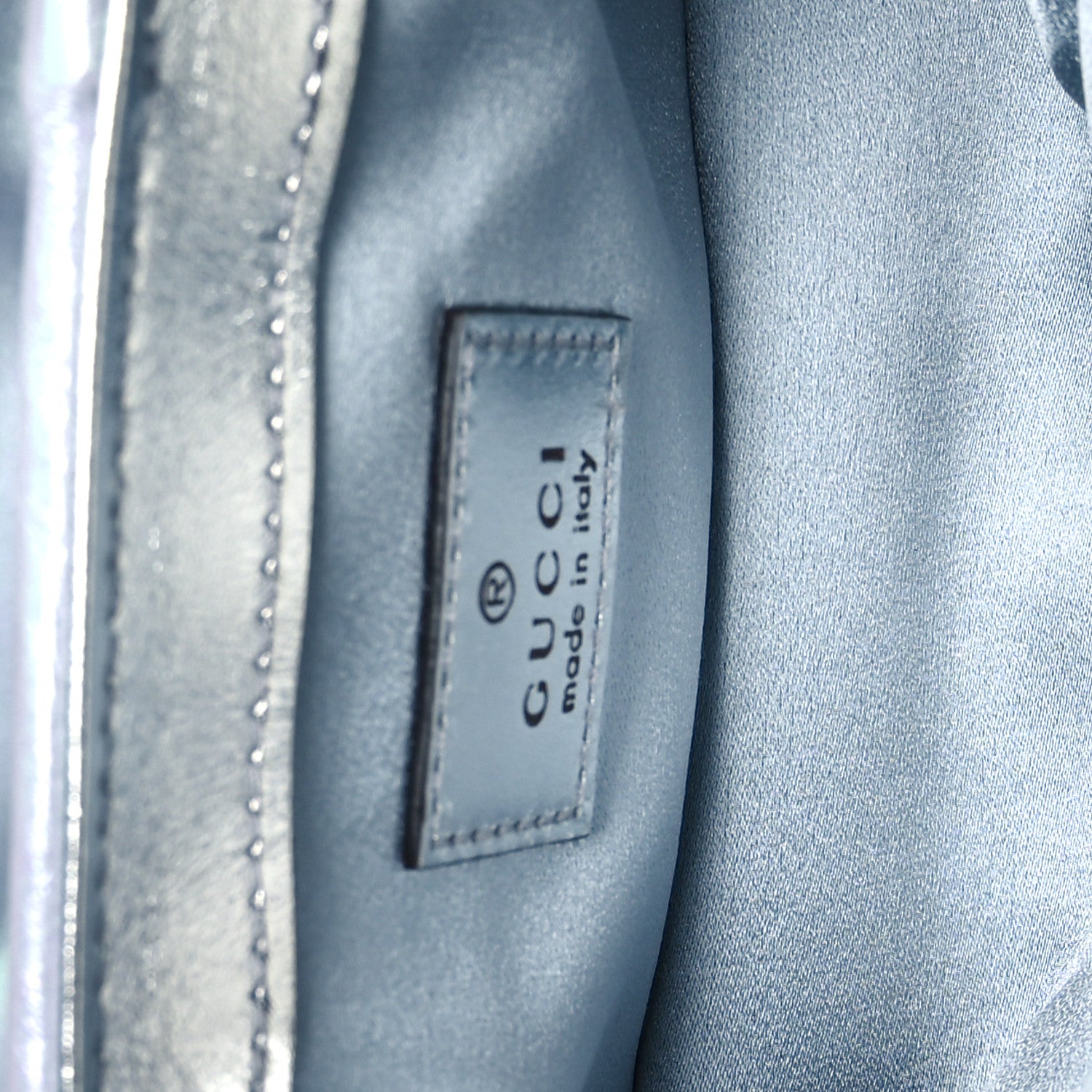 Gucci Iridescent Nappa Chevron Matelasse Small GG Marmont Shoulder Bag Iridescent Snow Light Blue 5 of 11