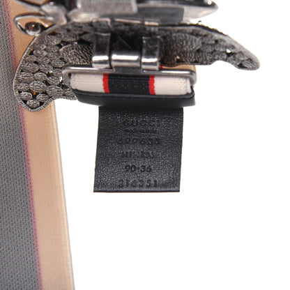 Gucci Jacquard Crystal Stripe Butterfly Belt 90 36 White 3 of 7