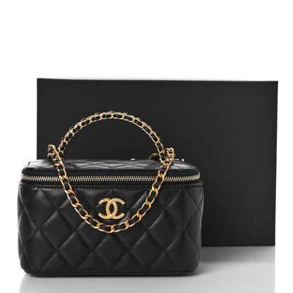 Chanel Lambskin Quilted Pick Me Up Vanity Case Black 10 of 10