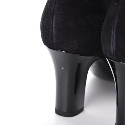 Louis Vuitton Suede Monogram Uniformes Cap Toe Chelsea 75mm Ankle Boots 38.5 Black 11 of 11