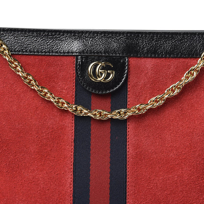 Gucci Suede Patent Web Medium Ophidia Chain Shoulder Bag Hibiscus Red Black 9 of 9