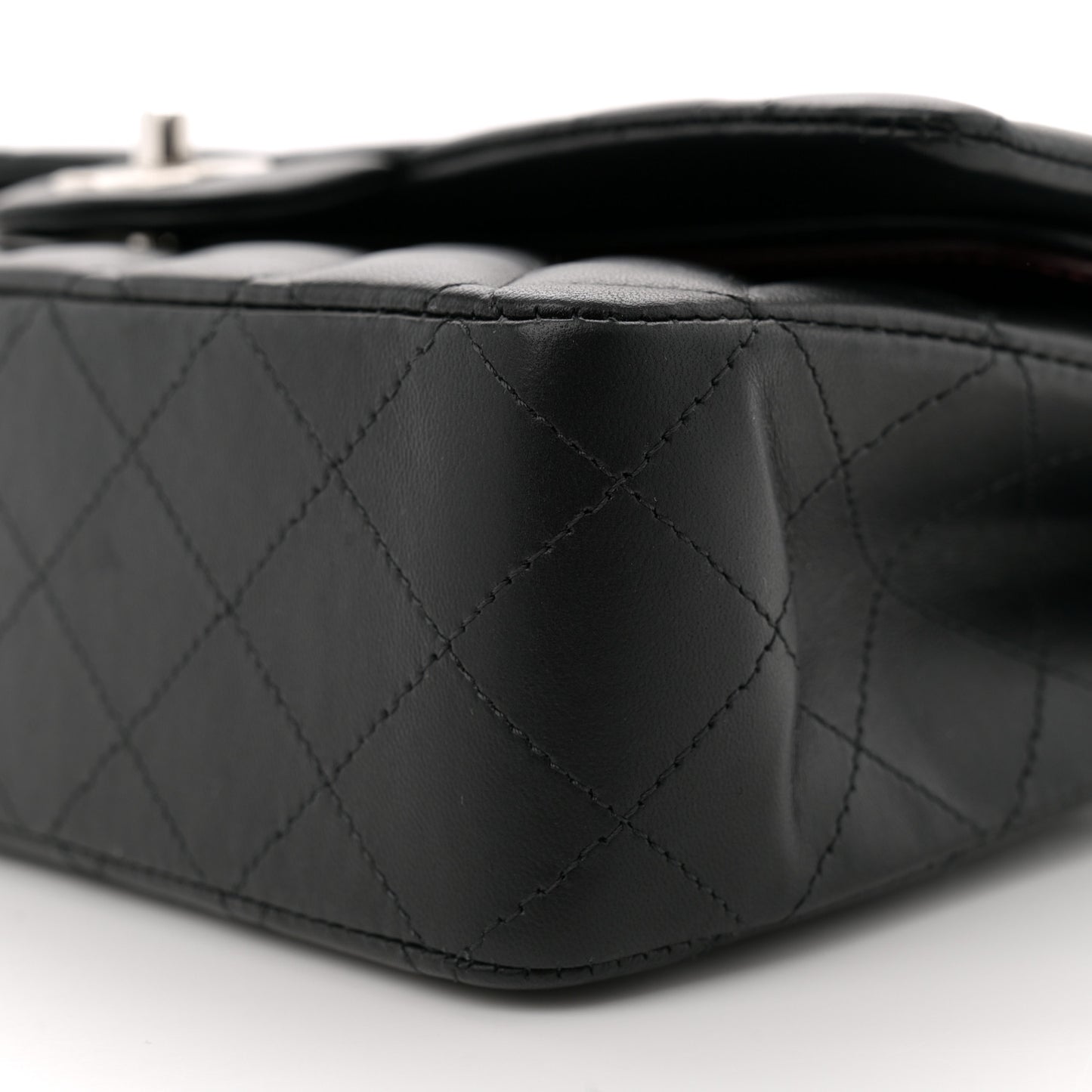 Lambskin Quilted Medium Double Flap Black