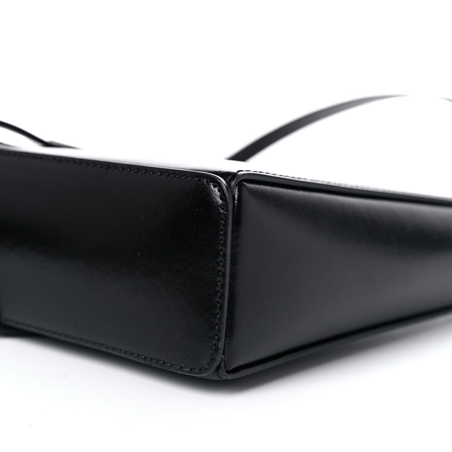 Box Calfskin Small Cut Out Shoulder Bag Black