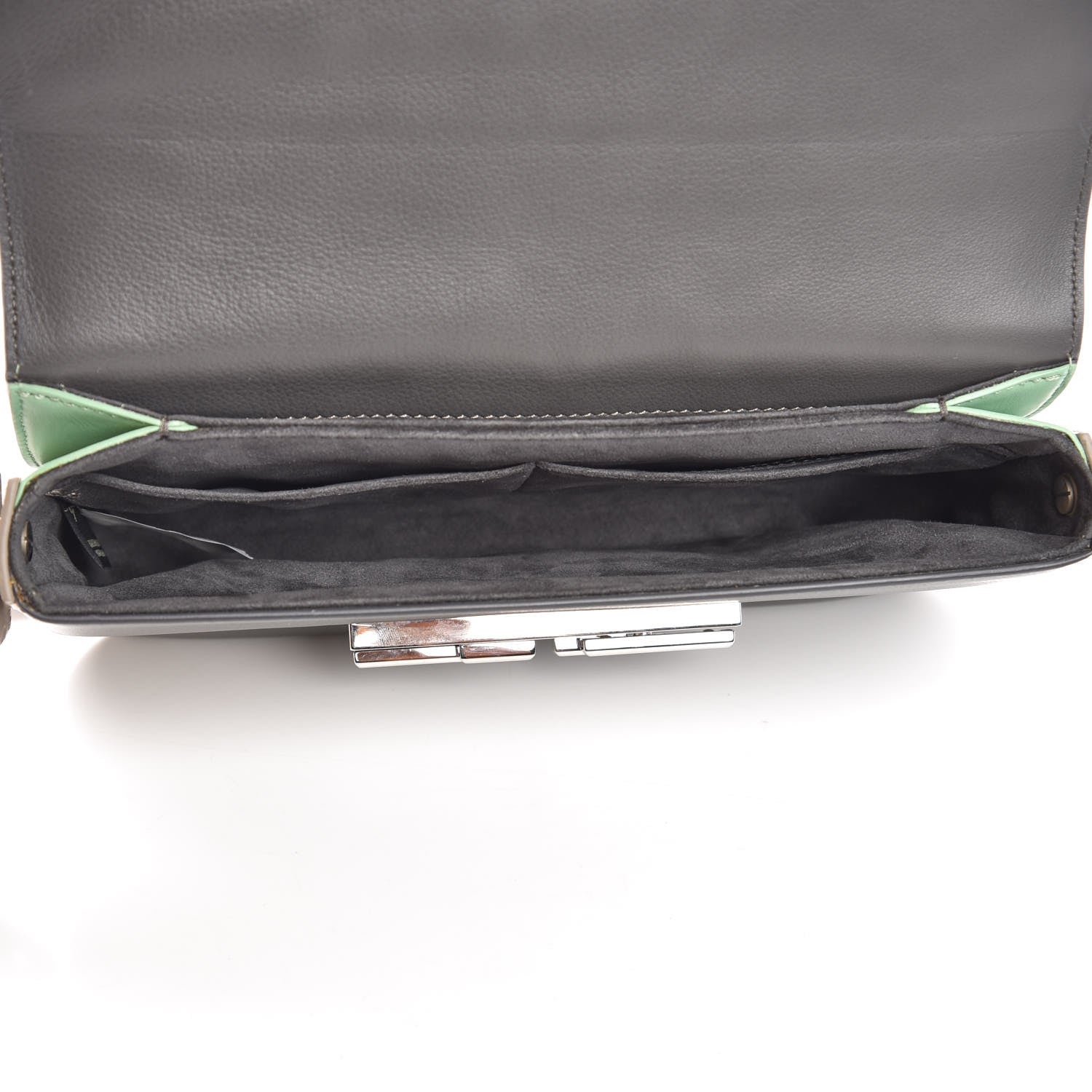 Fendi Vitello Dolce Crystal 3Baguette Shoulder Bag Blue Grey 5 of 8