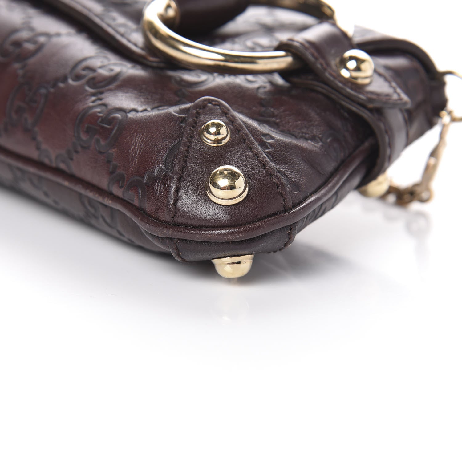 Gucci Guccissima Small Horsebit Chain Clutch Chocolate 12 of 14