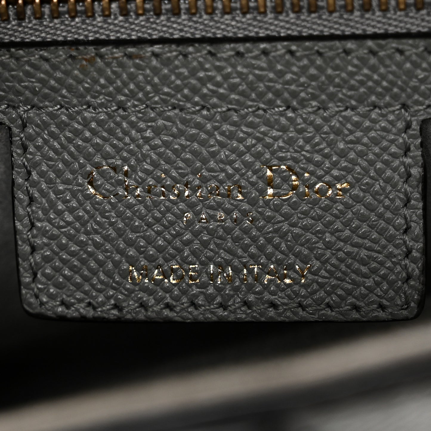 Grained Calfskin Saddle Bag Grey Stone
