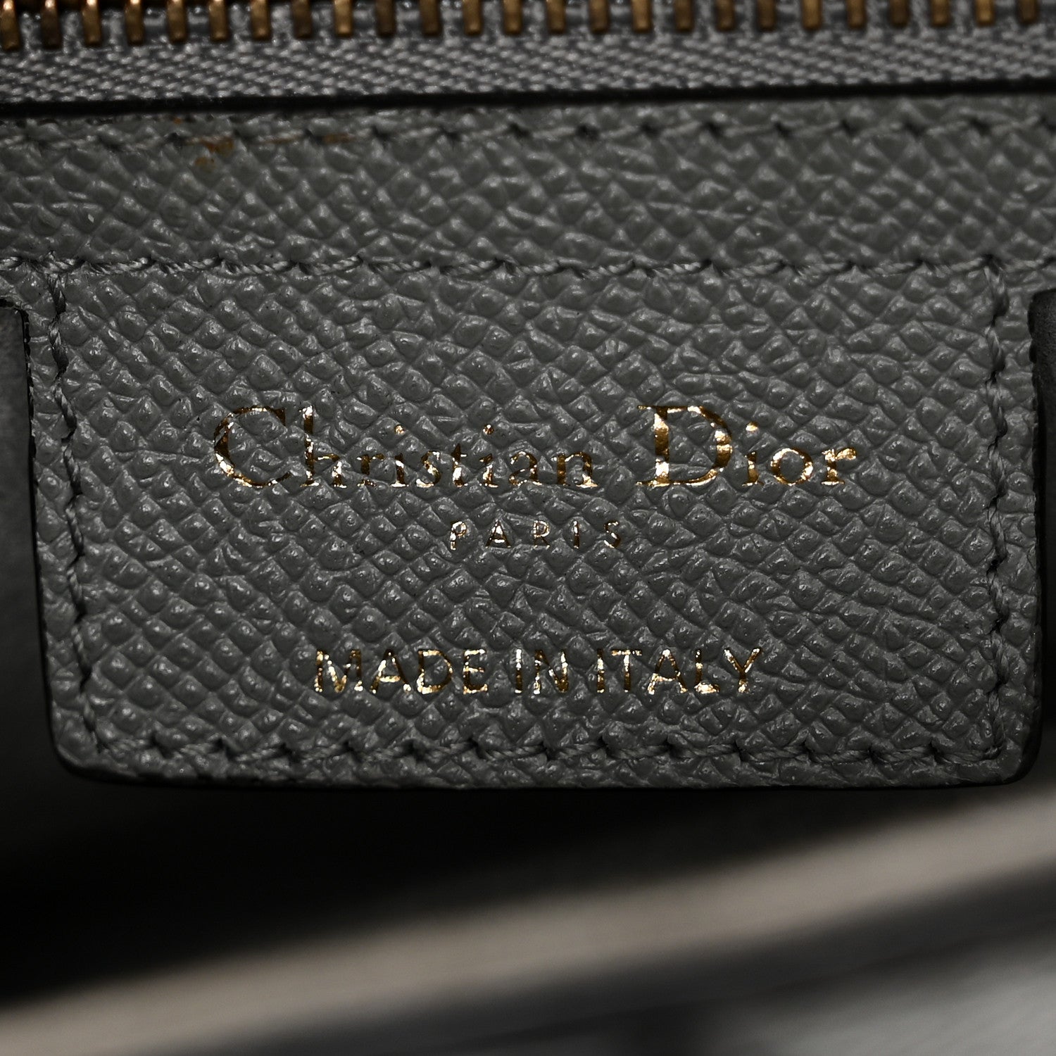 Christian Dior Grained Calfskin Saddle Bag Grey Stone 6 of 10