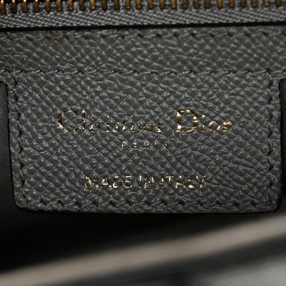 Christian Dior Grained Calfskin Saddle Bag Grey Stone 6 of 10