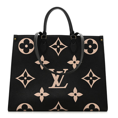 Louis Vuitton LOUIS VUITTON Empreinte Monogram Giant Onthego GM Black Beige 1 of 9