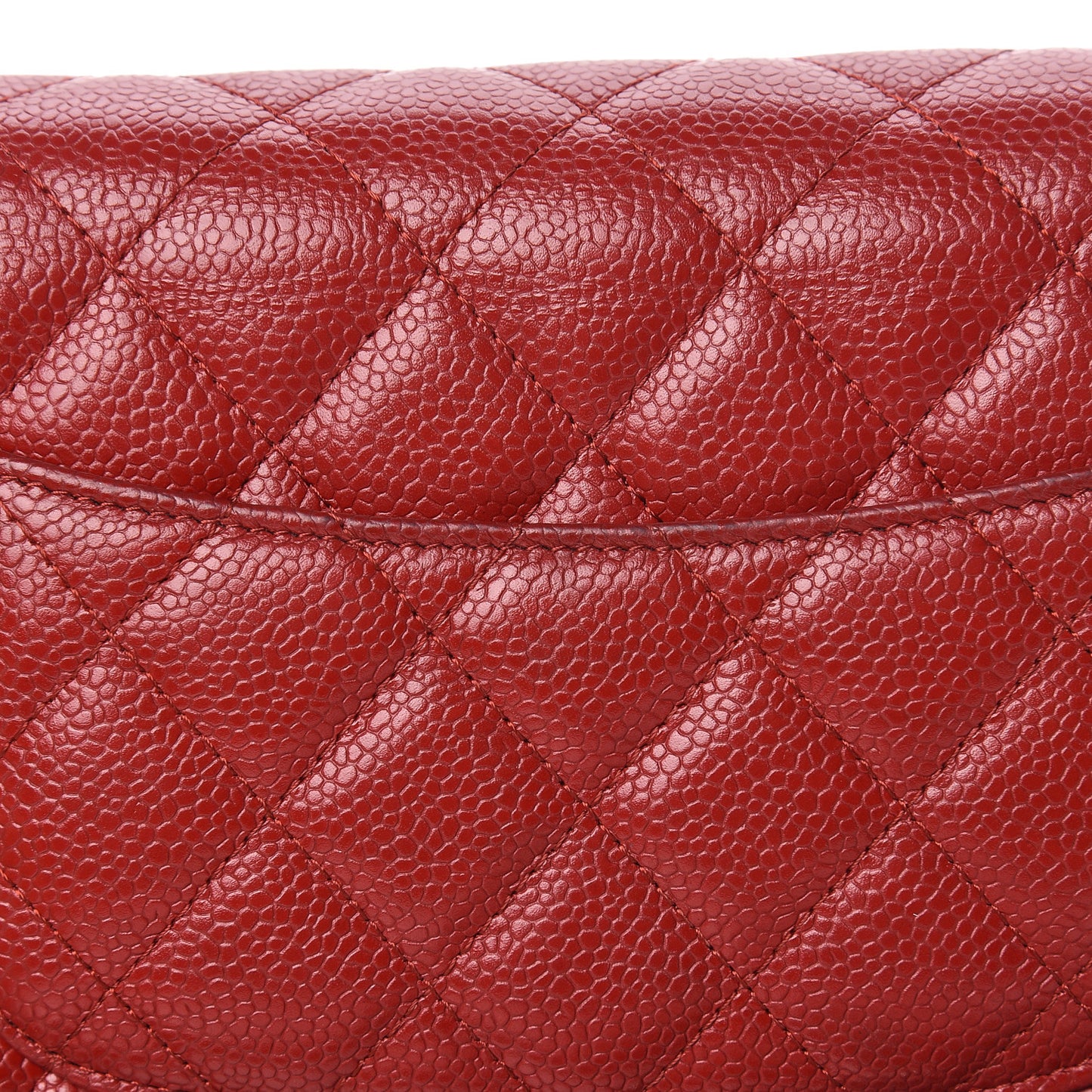 Caviar Quilted Wallet on Chain WOC Red