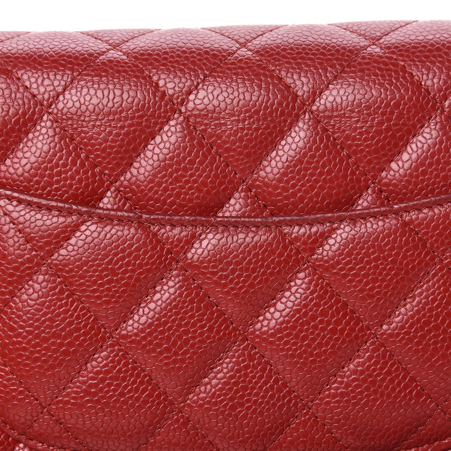 Chanel Caviar Quilted Wallet on Chain WOC Red 11 of 15