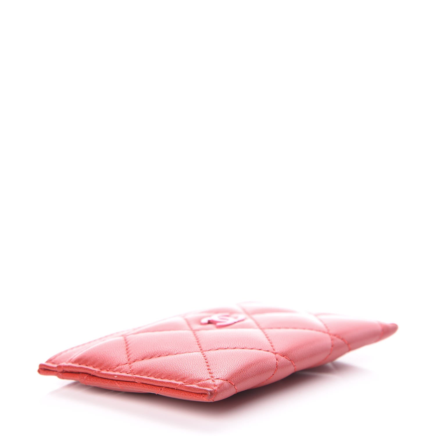 Chanel Lambskin Quilted Card Holder Red Pink 4 of 9