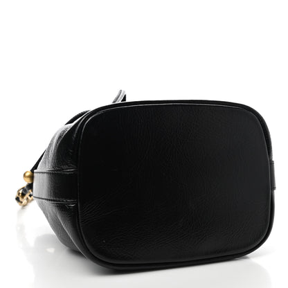 Chanel Shiny Aged Calfskin CC Chain Mini Drawstring Bag Black 4 of 11