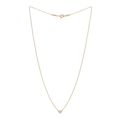 Tiffany 18K Yellow Gold Diamond .17ct Elsa Peretti Diamonds by the Yard Heart Pendant Necklace 3 of 4